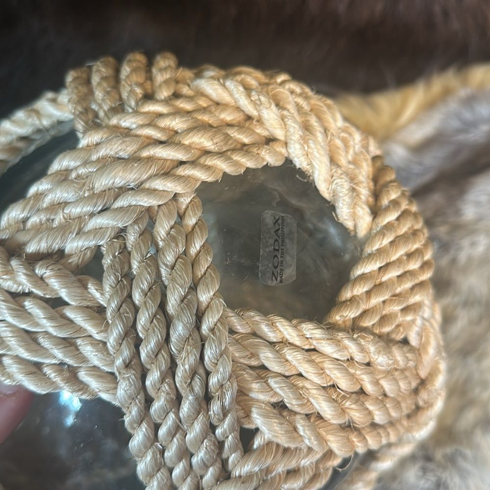 Rustic Tan Rope Glass Sphere (4175) - Picture 2 of 2